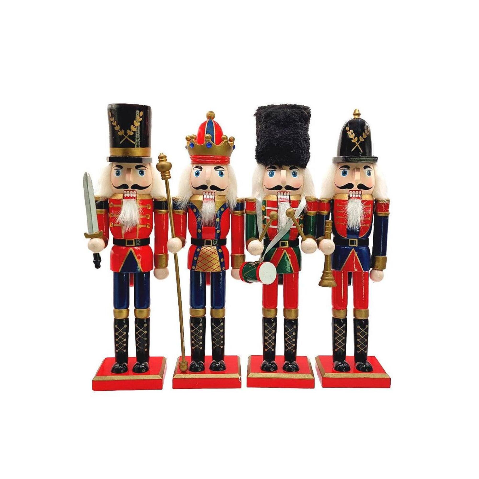 Wizardi Classic Wooden Christmas Nutcracker the Staffbearer Festive Decoration